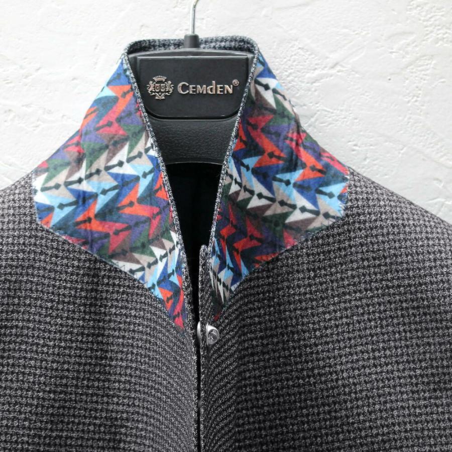 テーラードジャケット ジレ セットアップ 超ワイドラペル ダークグレー