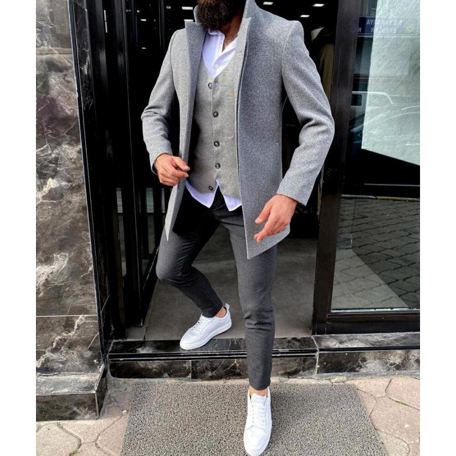 チェスターコート スタンドカラー ハーフコート メンズ ストレッチ タイト スリムフィット 秋 冬 大きいサイズも入荷 ビジネスコート グレー Owen 10gray Bin 1 Limitedヤフーショップ 通販 Yahoo ショッピング