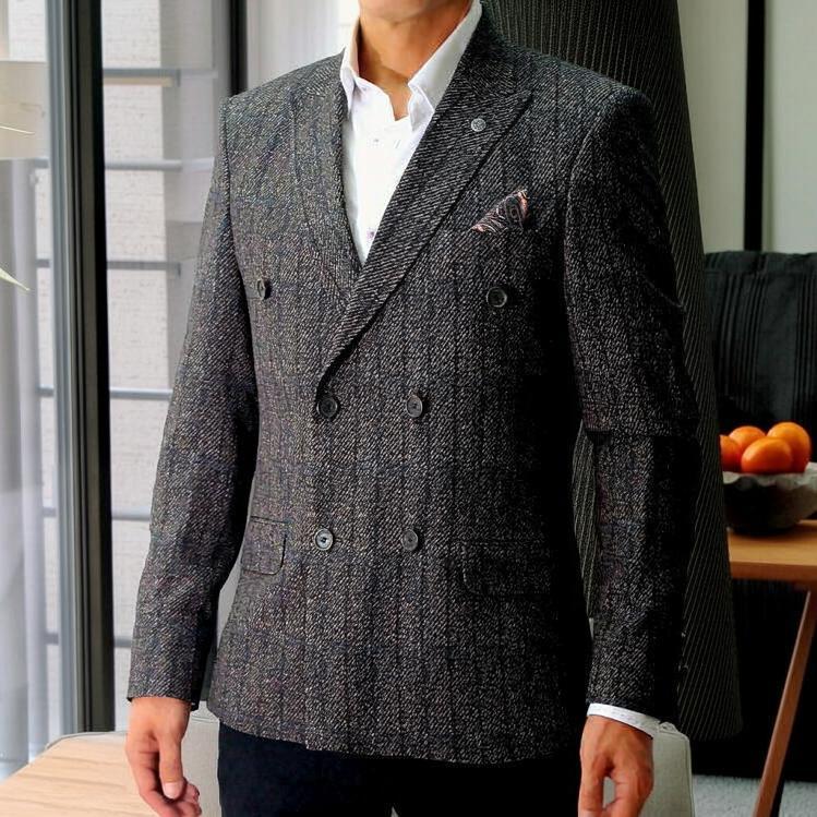 スラブツイードダブルテーラードジャケット NOBLE ジャケット テーラードジャケット スラブツイードダブル