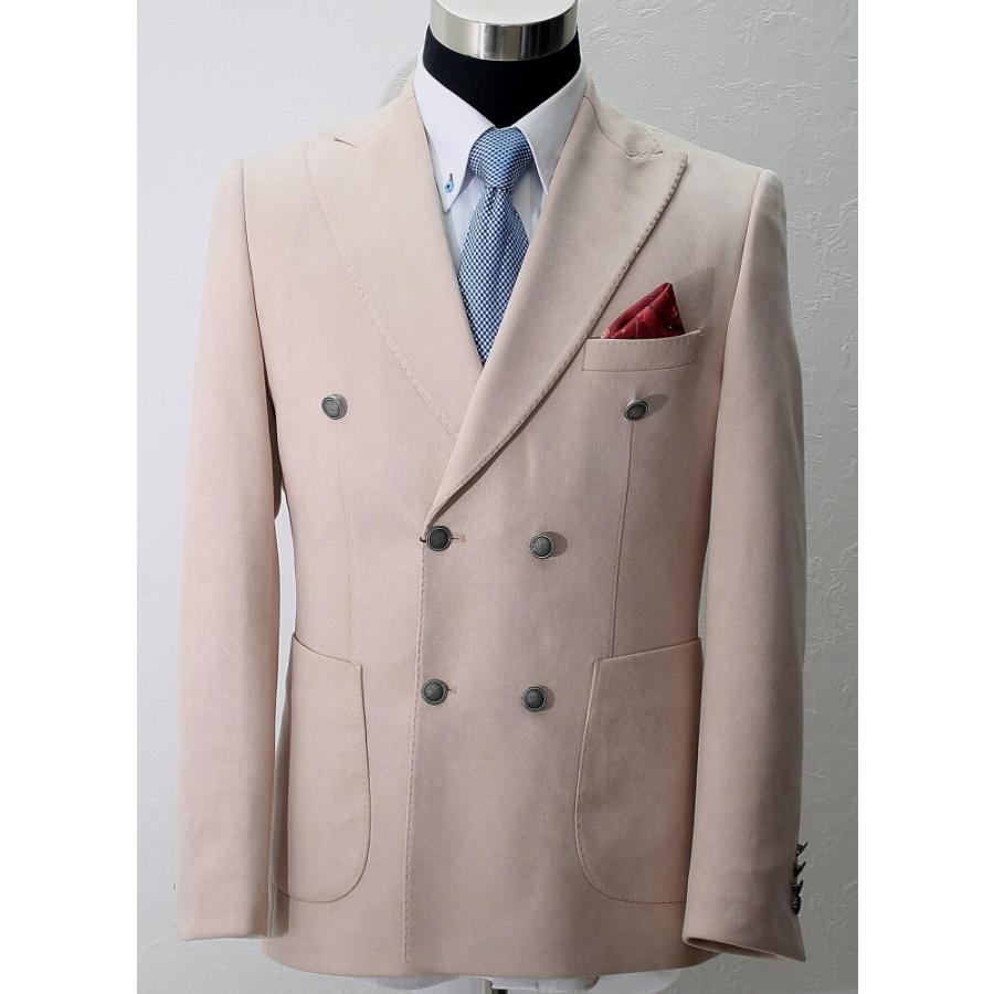 テーラードジャケット ダブル ブレザー 6つボタン ライト