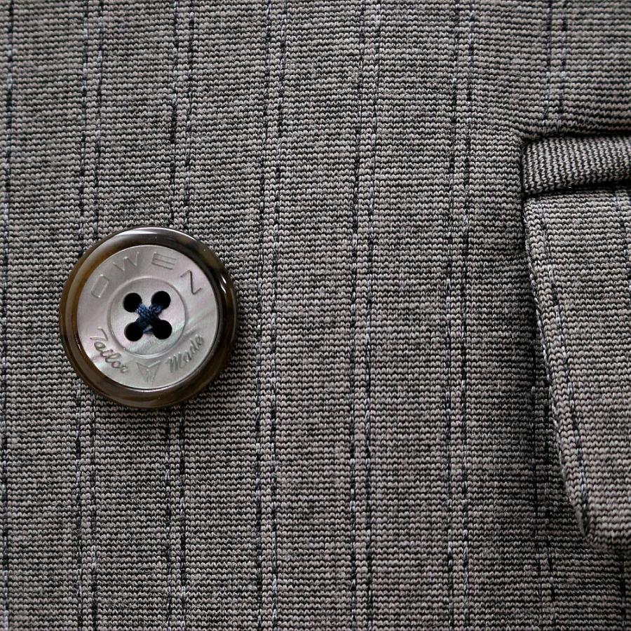 YAE グレー ストライプ テーラードジャケット テーラードジャケット ダブル ブレザー ストライプ ストレッチ