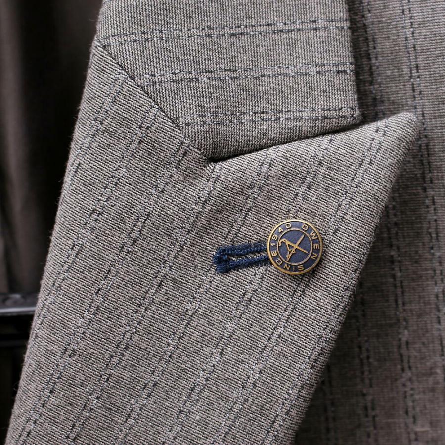 YAE グレー ストライプ テーラードジャケット YAE グレー ストライプ テーラードジャケット YAE グレー