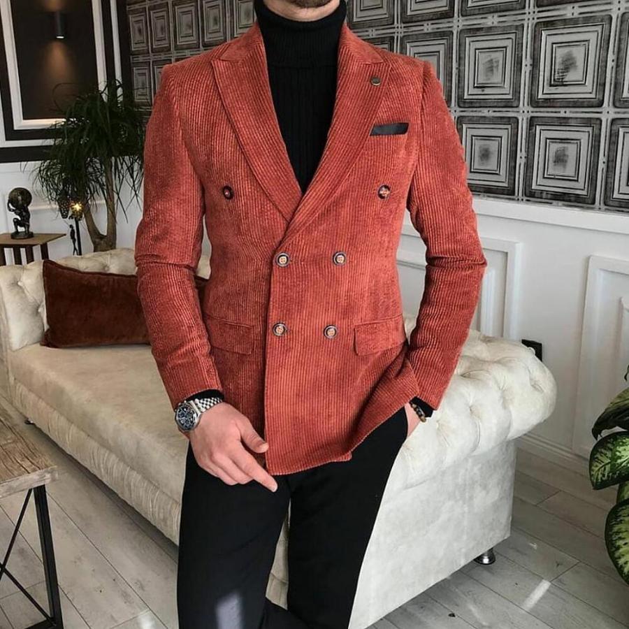 テーラードジャケット コーデュロイ ダブル ブレザー メンズ 赤茶 タイト スリムフィット ジャケパン 春 秋 冬 大きいサイズも入荷 ビジネスジャケット Owen263 5akacha Bin 1 Limitedヤフーショップ 通販 Yahoo ショッピング