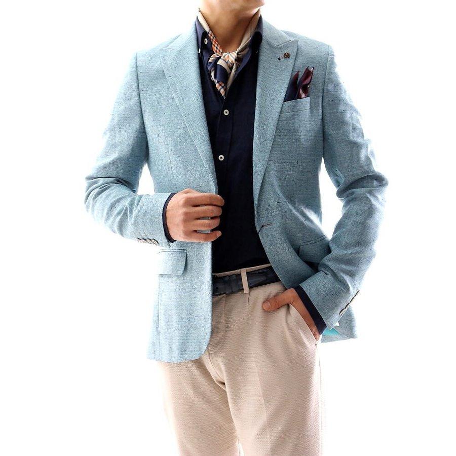 上質で快適 サマージャケット テーラードジャケット 春 夏 ブルー 背抜き メンズ ブレザー タイト スリムフィット メンズ ジャケパン 大きいサイズも入荷 サイドベンツ 在庫限り Www Muslimaidusa Org