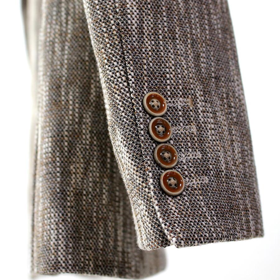 ツイード テーラードジャケット ブレザー かすれストライプ 背抜き