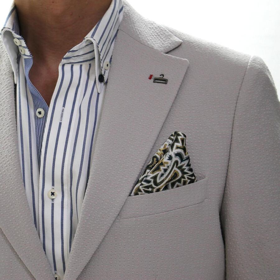 シアサッカー ジャケット テーラード ライトグレー 春/夏/秋