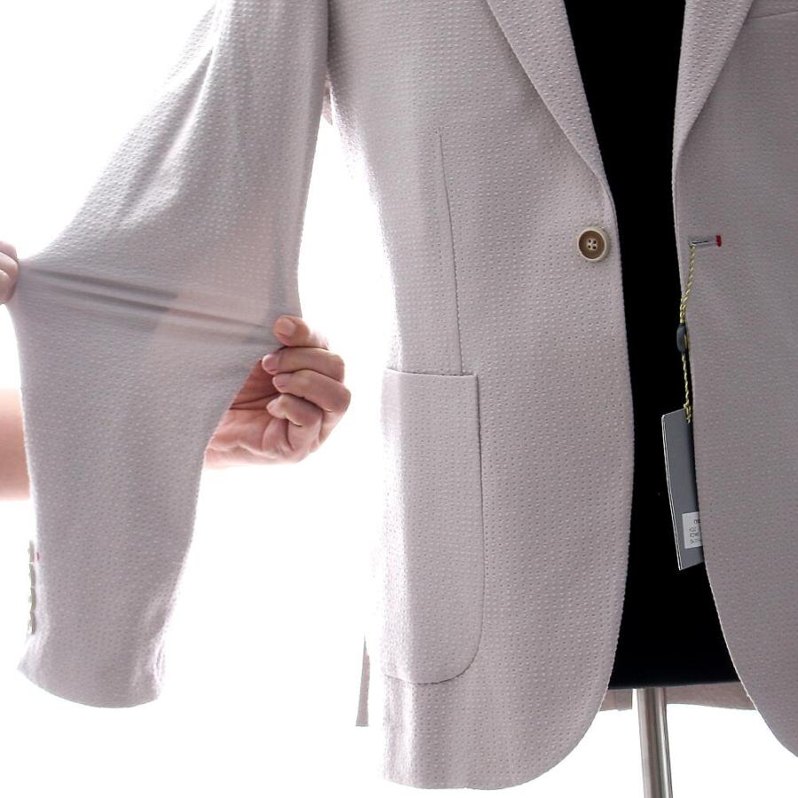 花柄グレー系ジャケット 千鳥柄風ニットジャケット レディース(M グレー): 東京シャツ