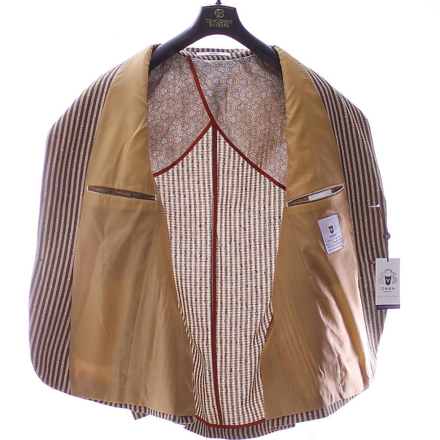 テーラードジャケット サマージャケット 茶 麻 リネン ストライプ ブレザー 背抜き 春 夏 秋 メンズ ジャケパン ビジネスジャケット 裏地無し Owen301cha Bin 1 Limitedヤフーショップ 通販 Yahoo ショッピング