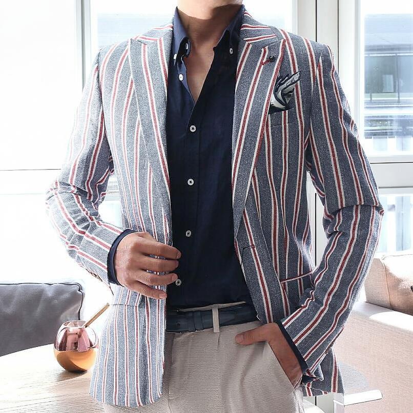 テーラードジャケット ブレザー 紺/ネイビー 麻/リネン