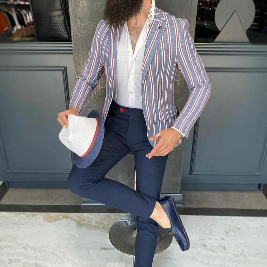 テーラードジャケット ブレザー 紺/ネイビー 麻/リネン