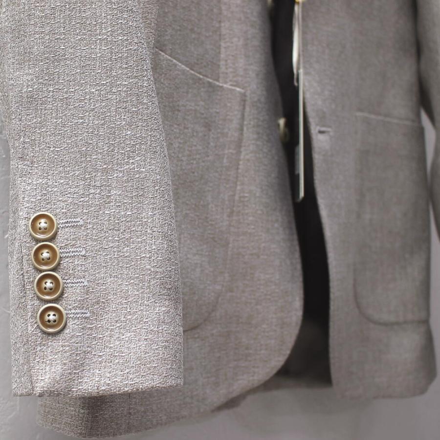 グレージュ テーラードジャケット TR×TCポプリンストレッチボックステーラードジャケット