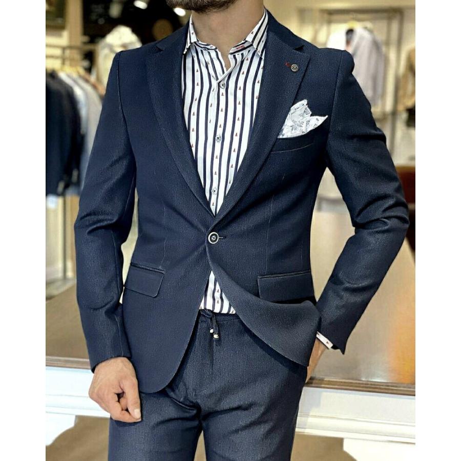 テーラードジャケット ブレザー ストレッチ インディゴ 春 秋 冬 メンズ ジャケパン ビジネス ジャケット 大きいサイズ も入荷 Owen378jk Bin 1 Limitedヤフーショップ 通販 Yahoo ショッピング