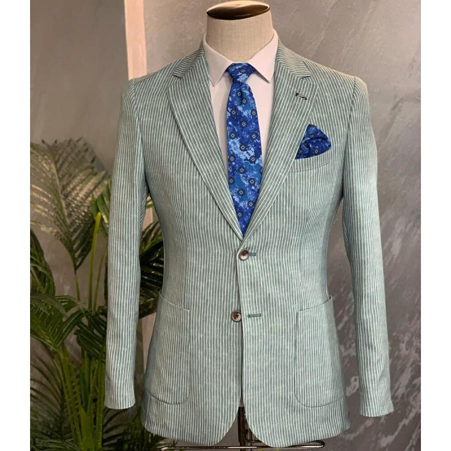 テーラードジャケット ブレザー グリーン ストライプ ストレッチ 春 夏 秋 サマージャケット メンズ ジャケパン ビジネスジャケット Owen392 8green Bin 1 Limitedヤフーショップ 通販 Yahoo ショッピング