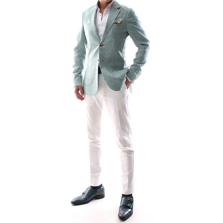 大人気 テーラードジャケット ブレザー グリーン ストライプ ストレッチ 春 夏 秋 サマージャケット メンズ ジャケパン ビジネスジャケット 大きいサイズも入荷 公式の Moenvironment Org