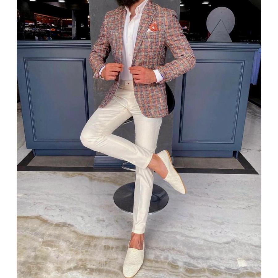 メンズツウィードジャケットツイードジャケット ZIP FIVE -White Line- ジャケット テーラードジャケット 「White Line