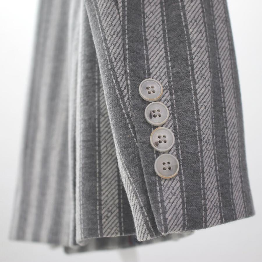 YAE グレー ストライプ テーラードジャケット テーラードジャケット ダブル ブレザー ストライプ 縦横