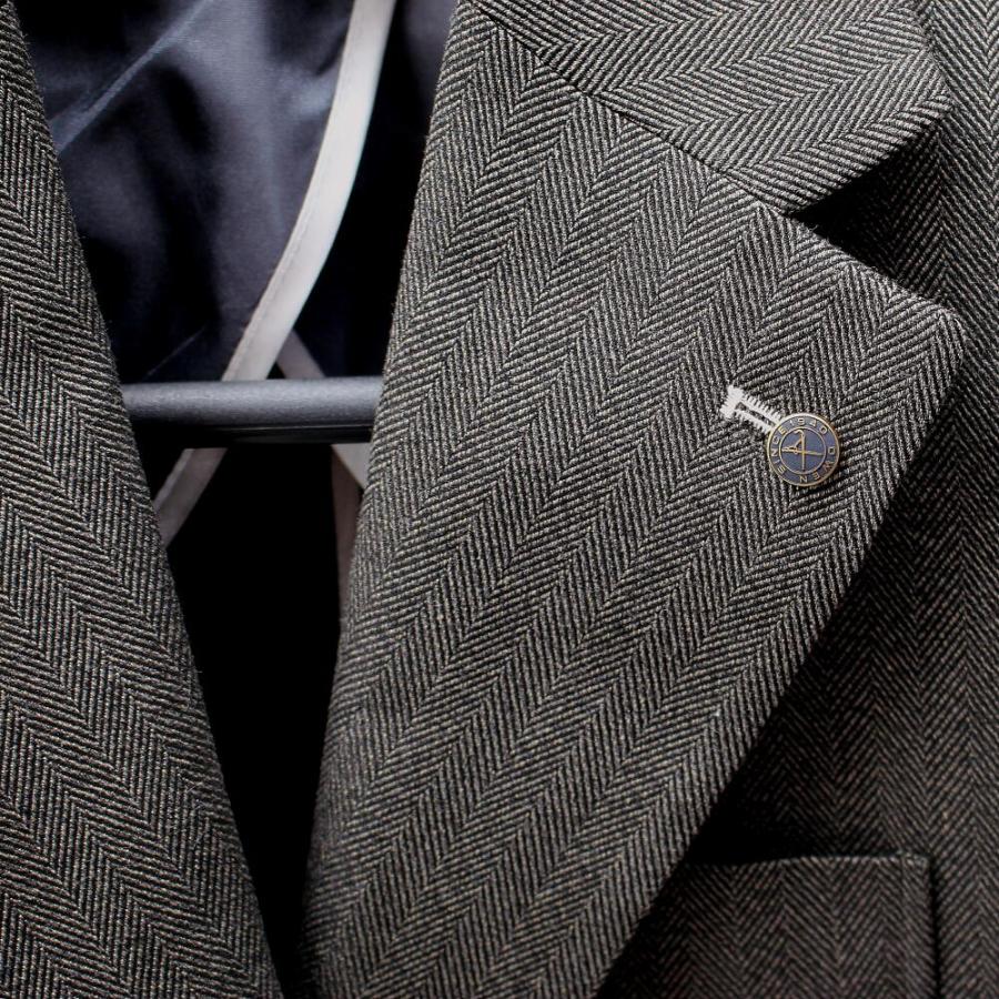テーラードジャケット ブレザー 秋冬春 ヘリンボーン メンズ グレー