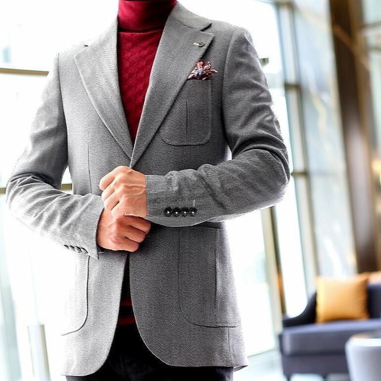 グレー ダブルブレスト ヘリンボーン スーツ Shinnosuke Kawada | . ヘリンボーンのスーツに緑のタイを合わせて