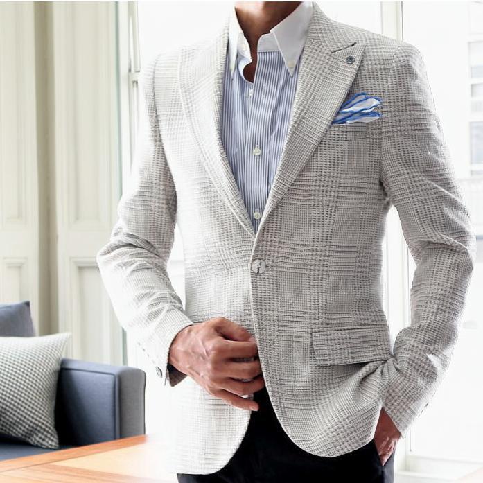 TAGLIATORE テーラードジャケット アイボリー/ブラウンチェック 44 TAGLIATORE テーラードジャケット アイボリー/ブラウンチェック