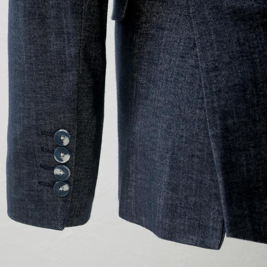 テーラードジャケット メンズ ブレザー 紺/シャンブレー デニム調 春