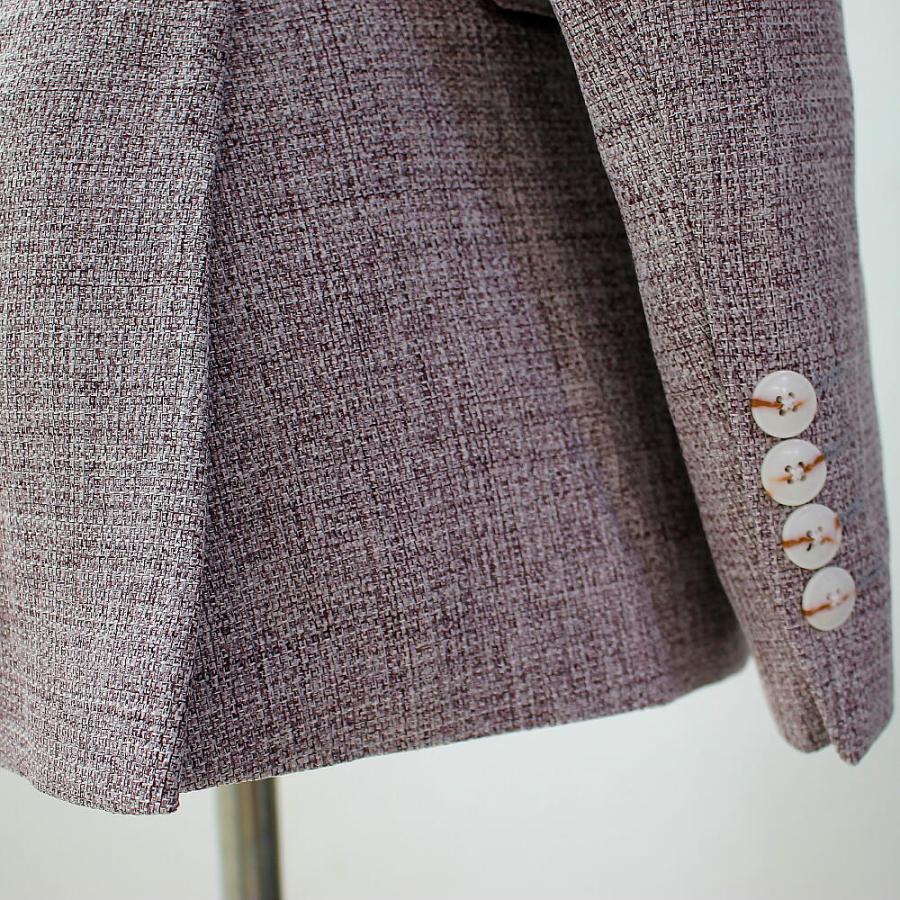 サマージャケット テーラードジャケット サマーツイード 春/夏 エンジ