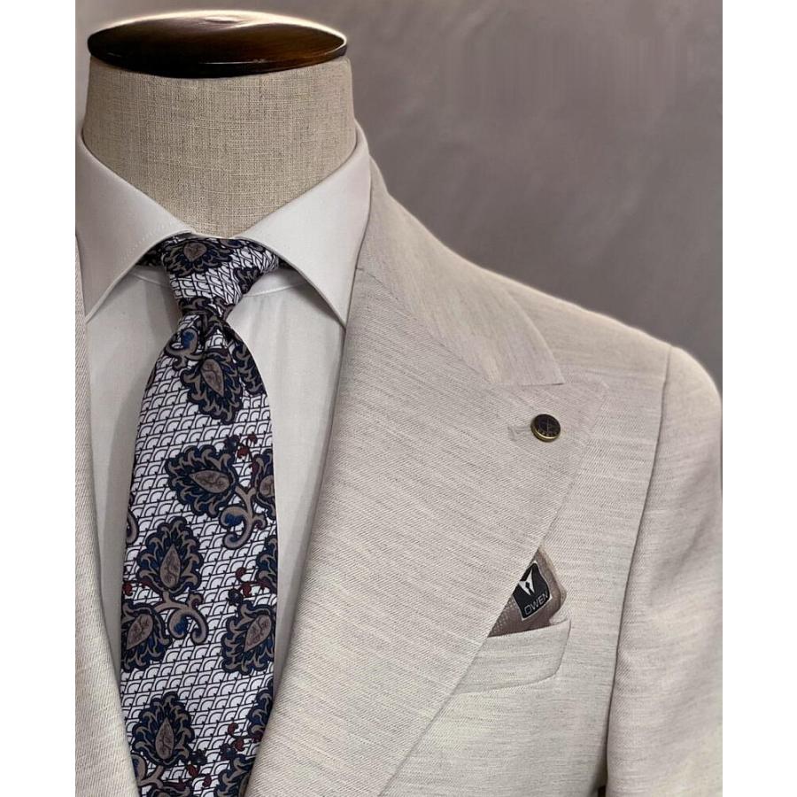 テーラードジャケット ワイドラペル 秋 冬 春 ライトグレー メランジ調