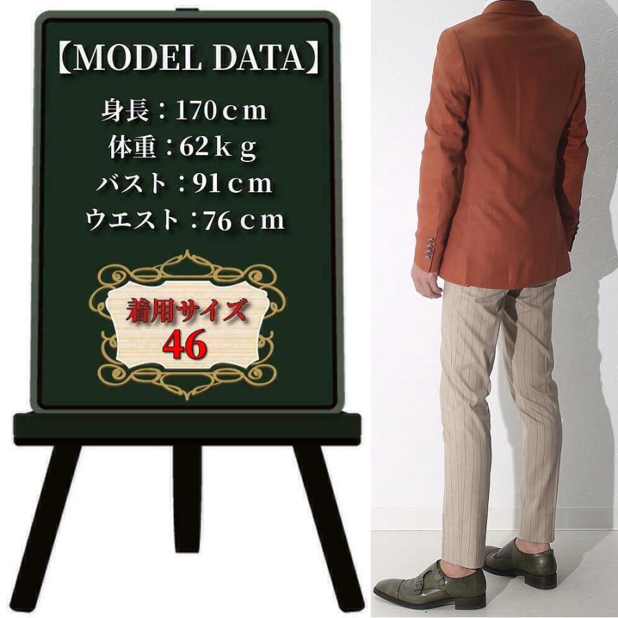 テーラードジャケット ダブル ブレザー 茶 メンズ タイト/スリム