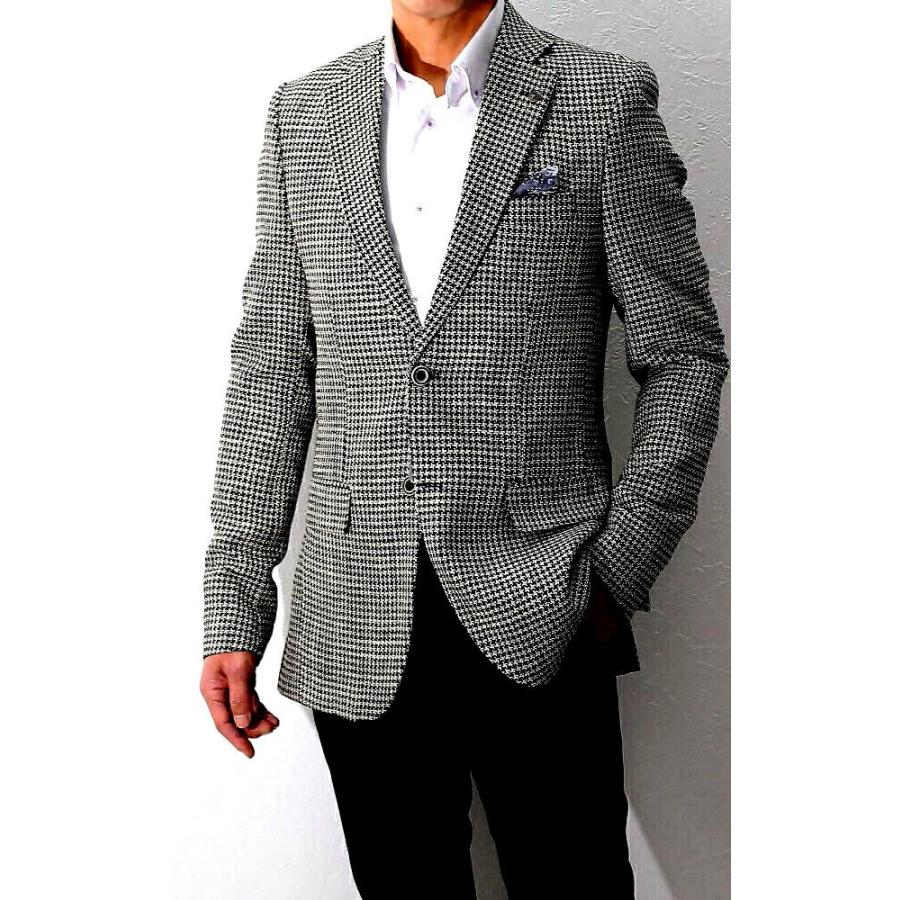 テーラードジャケット ブレザー 千鳥柄 春/秋/冬 ツイード