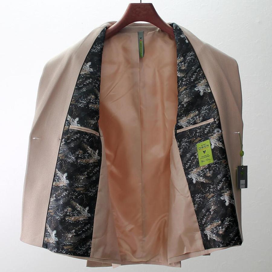 テーラードジャケット ダブル ブレザー ライトベージュ ストライプ 4つ