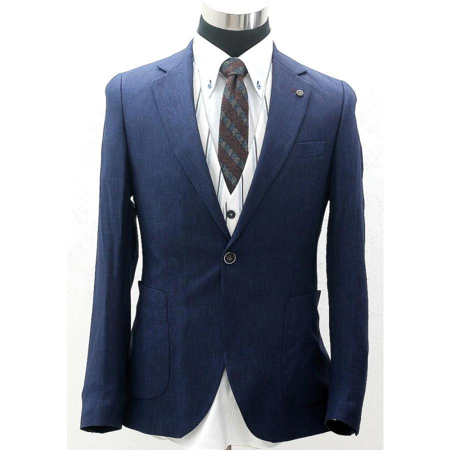 テーラードジャケット セットアップスーツ メンズ 紺 タイト