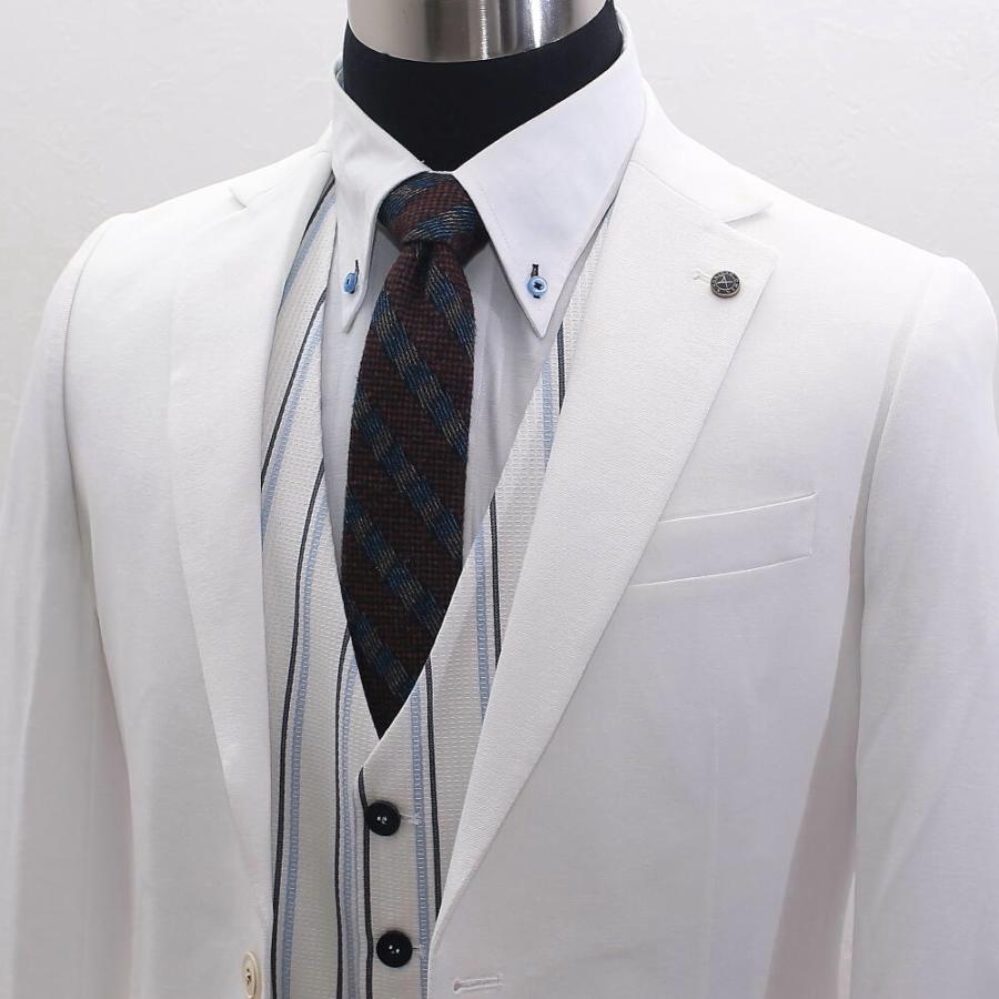 テーラードジャケット セットアップスーツ メンズ 白 タイト/スリム