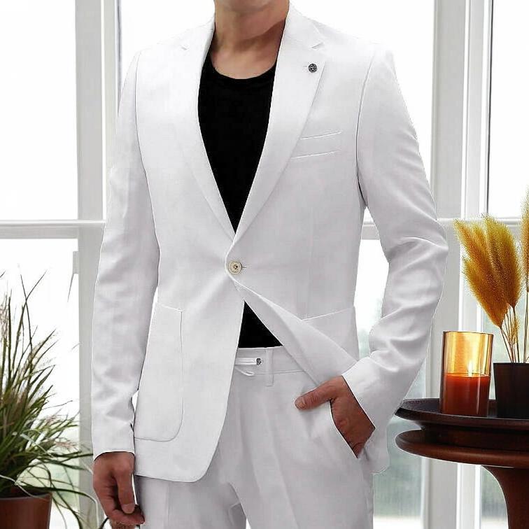 テーラードジャケット セットアップスーツ メンズ 白 タイト