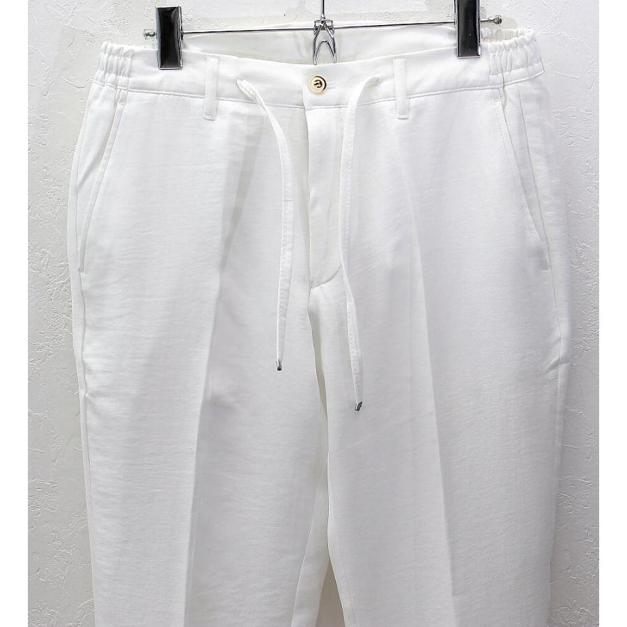 スラックス イージーパンツ メンズ 白 タイト/スリムフィット
