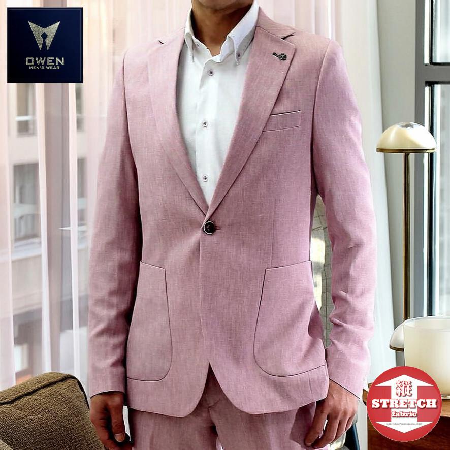 訳あり テーラードジャケット セットアップスーツ メンズ ピンク