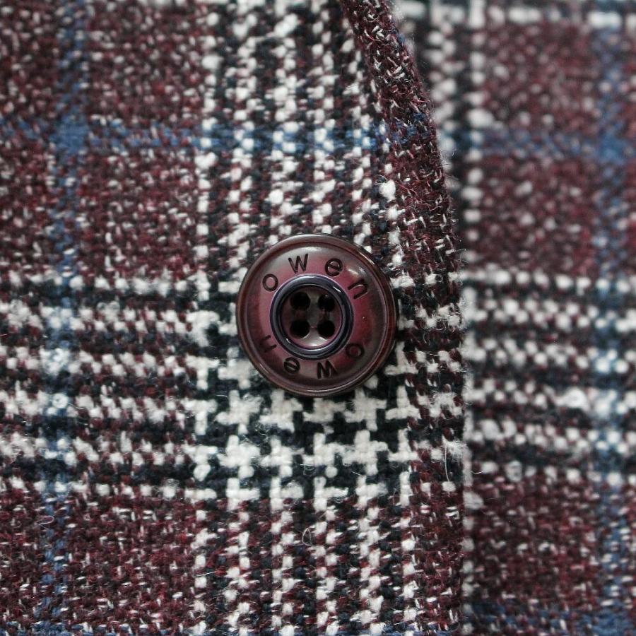 ツイード テーラードジャケット チェック ブレザー エンジ