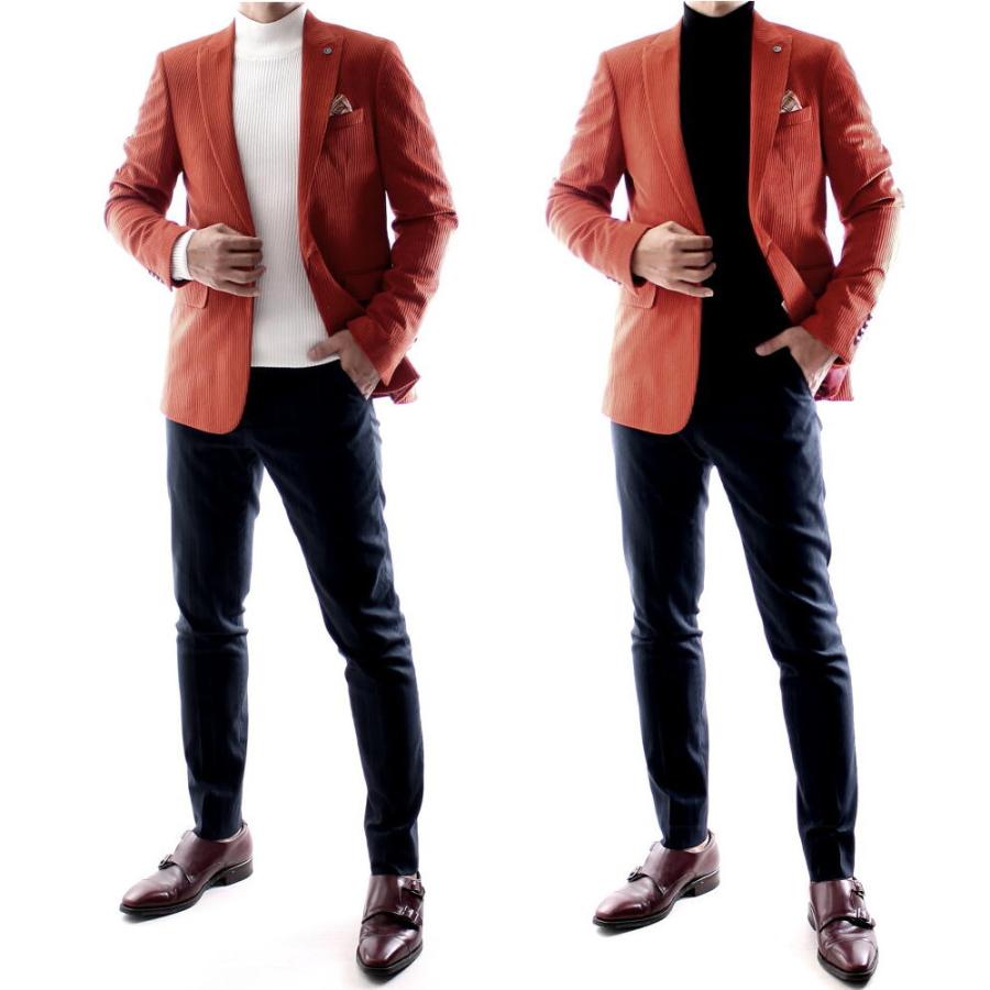 テーラードジャケット コーデュロイ ブレザー メンズ レンガ オレンジ タイト スリムフィット ジャケパン 春 秋 冬 大きいサイズも入荷 ビジネス ジャケット Owen Renga Bin 1 Limitedヤフーショップ 通販 Yahoo ショッピング