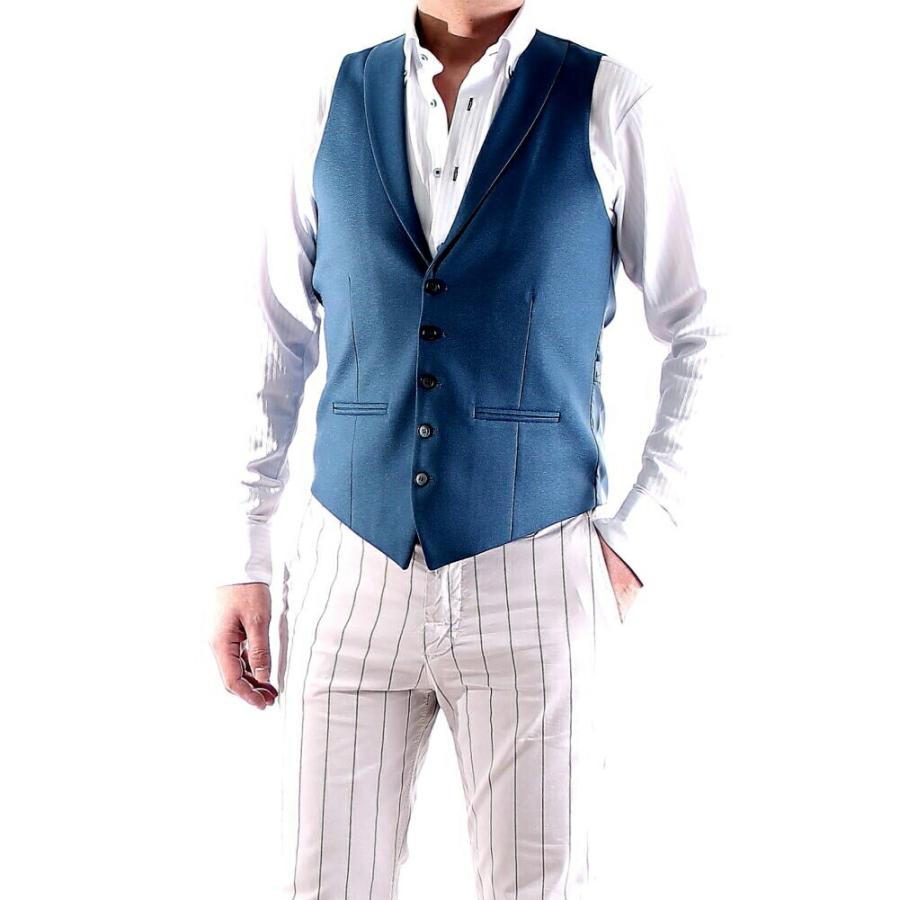 ジレ 襟付きベスト 前開き 青 ブルー ビジネス メンズ 大きいサイズも 入荷 Owenvest Bin 1 Limitedヤフーショップ 通販 Yahoo ショッピング