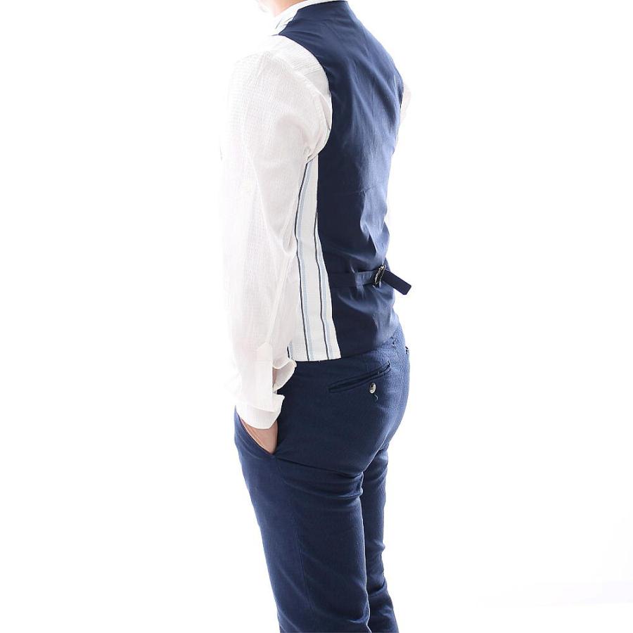   ベスト Lサイズ　白 ジレ 前開き ベスト ストライプ 白 メンズ XXXL 大きいサイズも