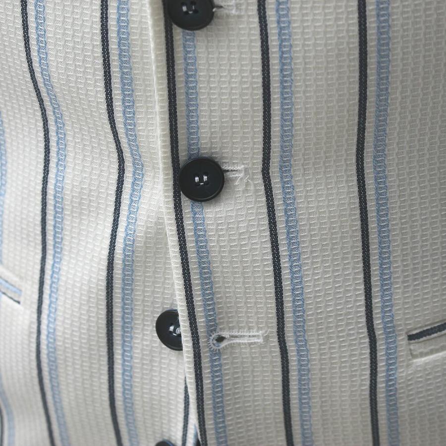 ジレ 前開き ベスト ストライプ 白 メンズ XXXL 大きいサイズも入荷 夏