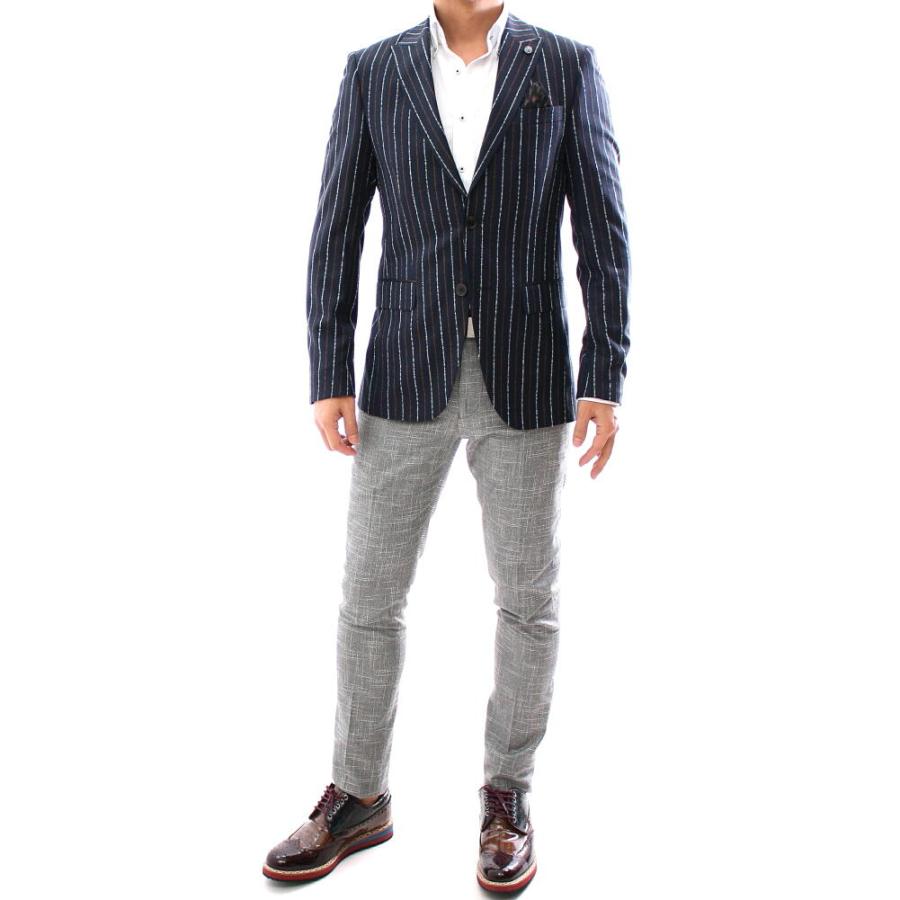 美品✨【23区】テーラードジャケットパンツ セットアップ ネイビーストライプ40 美品✨【23区】テーラードジャケットパンツ セットアップ