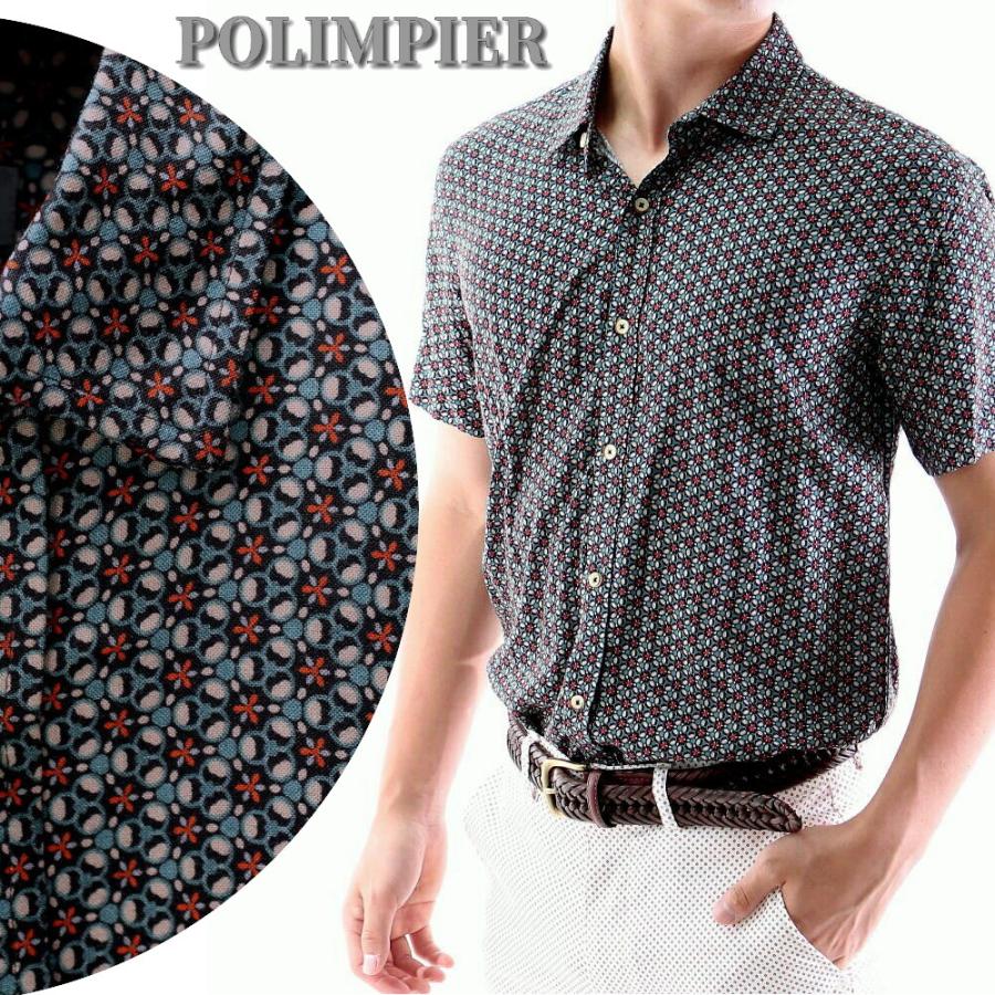 vintage☆レトロ【総柄 幾何学 花柄 半袖 デザイン シャツ】メンズ2XL 楽天市場】シャツシャツ カジュアルシャツ トップス メンズ 夏