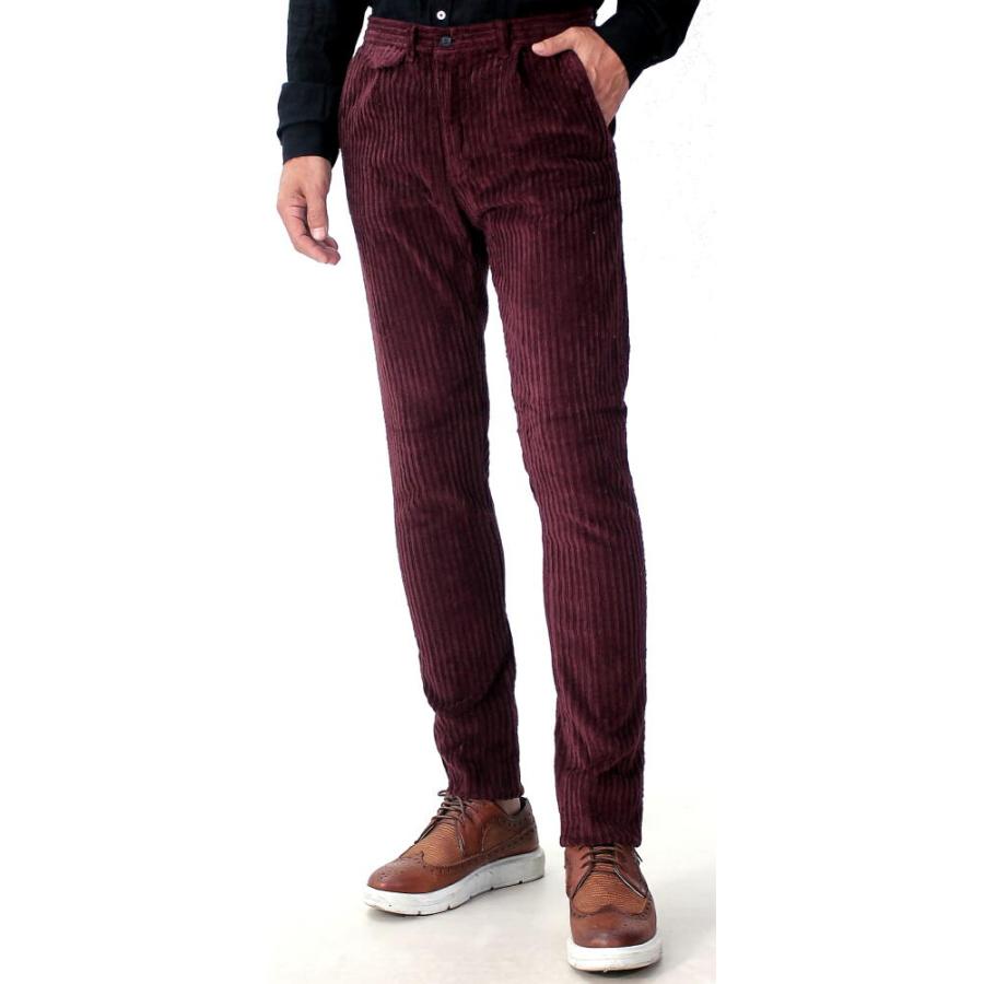 極太畝コーデュロイパンツ メンズ ボルドー/エンジ/ワイン/バー