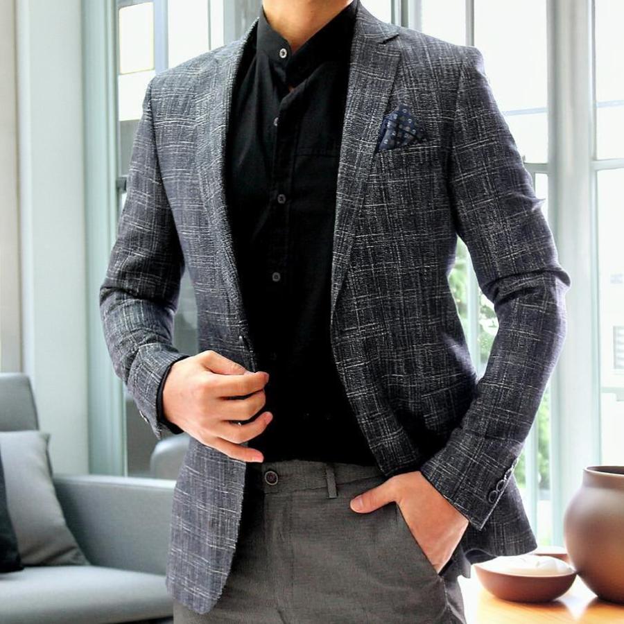 [未着用新品]ネイビー テーラードジャケット 009_X RICH NYLON JAPAN MADEテーラードジャケット (ネイビー