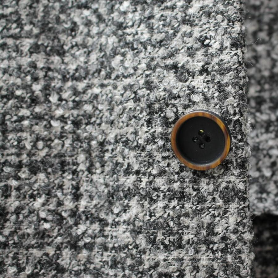 チェスターコート ツイード ハーフコート メンズ シングル グレー 秋冬