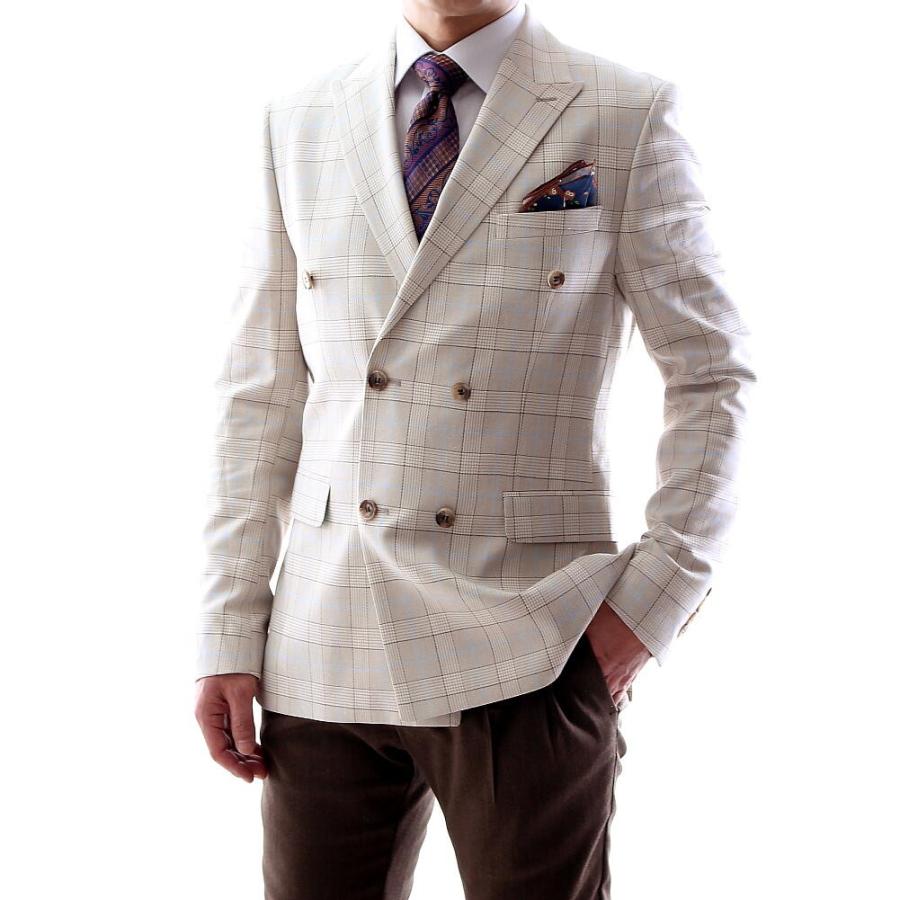 サマージャケット テーラードジャケット ダブル チェック ベージュ 夏 春 秋 メンズ ブレザー ジャケパン Xxxl 大きいサイズも入荷 Polimpier6604beju Bin 1 Limitedヤフーショップ 通販 Yahoo ショッピング
