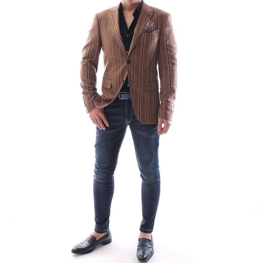 テーラードジャケット ストライプ 茶色 ブレザー メンズ タイト スリムフィット ジャケパン 秋 冬 春 大きいサイズも入荷 ビジネスジャケット Polimpier6698cha Bin 1 Limitedヤフーショップ 通販 Yahoo ショッピング