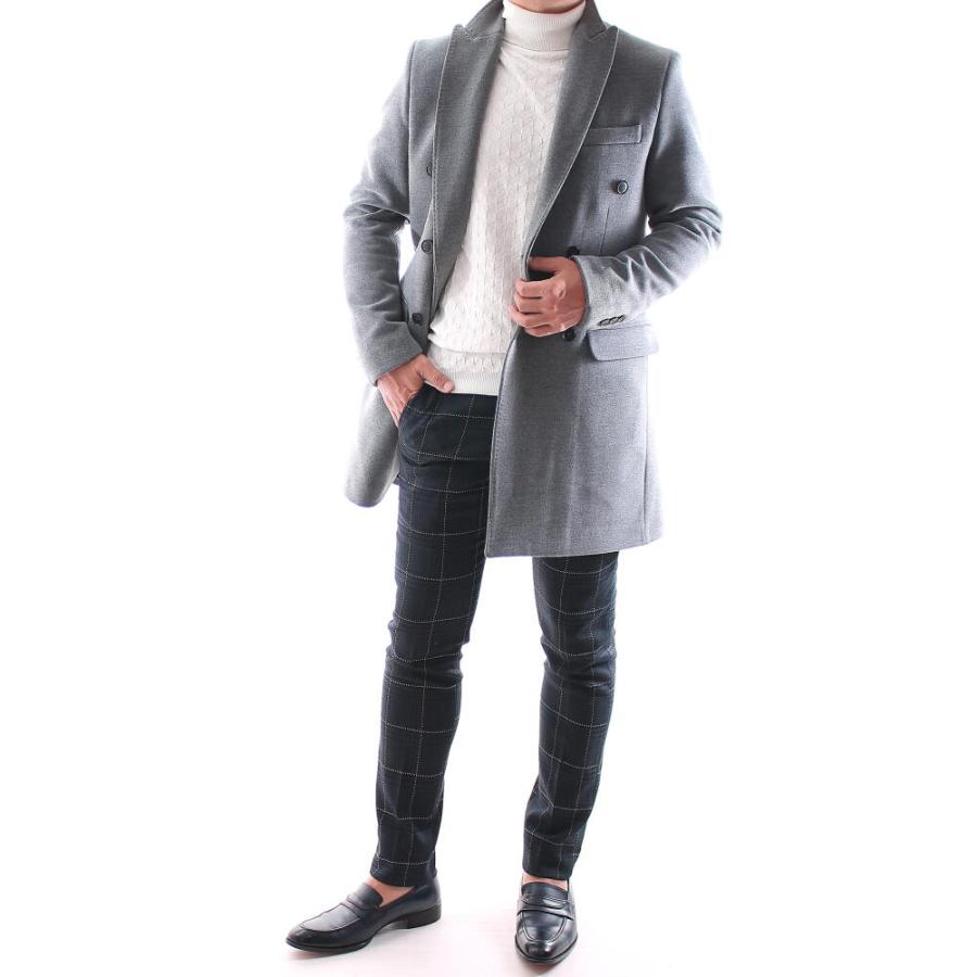 美品✨ バーバリー　ダブルチェスターコート 英国製 高級ウール グレー M SL】ウールブレンド ラグランダブルチェスターコート/ブラウン