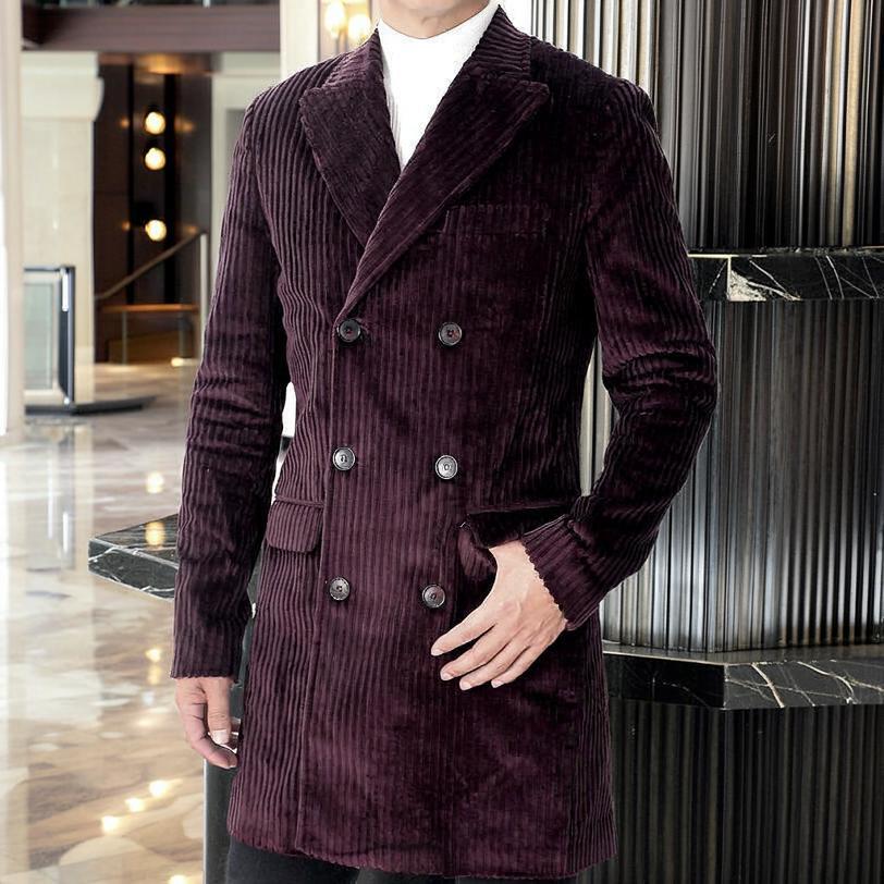 コーデュロイ チェスターコート ハーフコート ワイン ボルドー