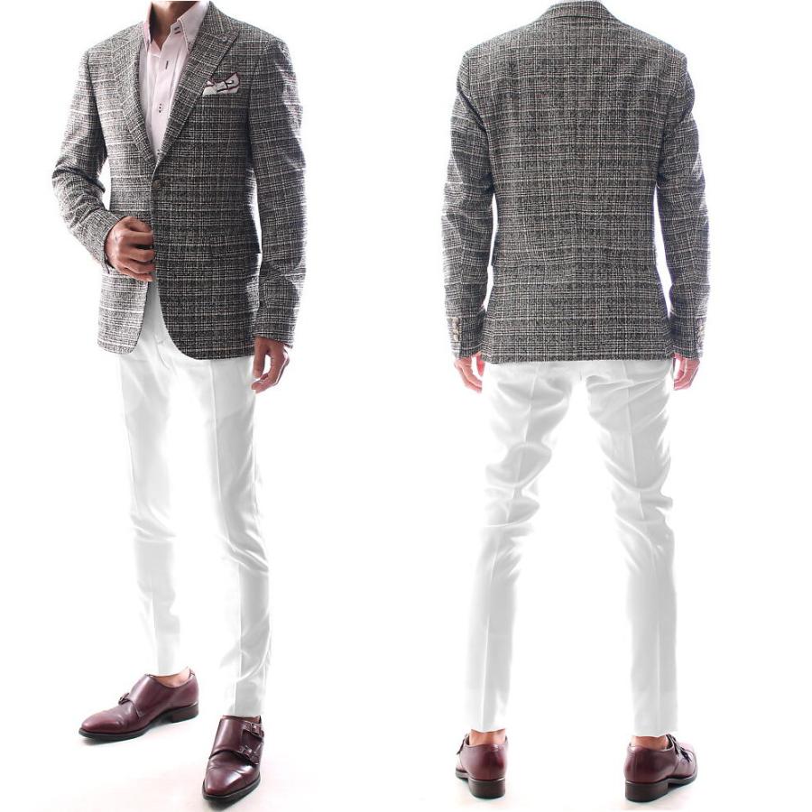 ツイード テーラードジャケット チェック ブレザー メンズ ジャケパン