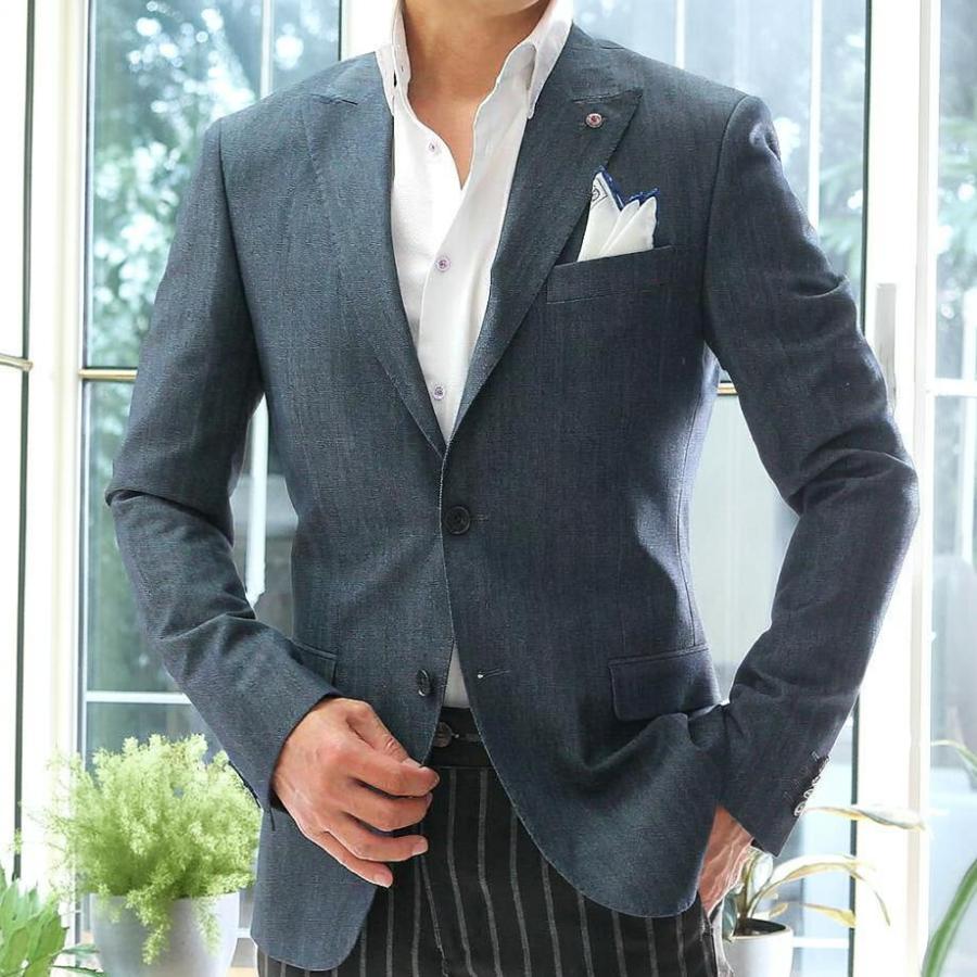 【最終価格】美品 サカイ デニム テーラードジャケット ブレザー 綿麻リネン デニム テーラードジャケット ブレザー メンズ インディゴ